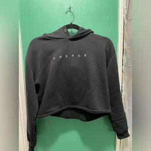 3 piece set Lounge Underwear Small Black Cropped Hoodie Set